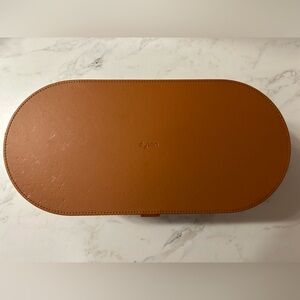 Dyson Airwrap in Nickel/Fuchsia with Brown Leather